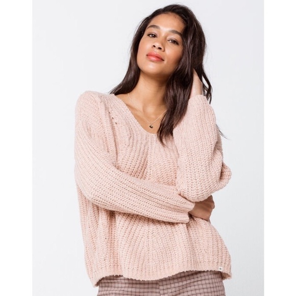 Rip Curl Woven V-Neck Sweater Knit Long Sleeve M - Picture 3 of 11